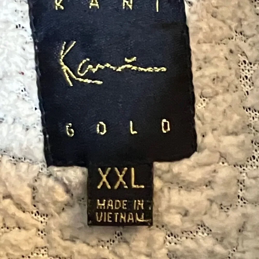 Kani Gold Men’s Full Zip Black/Dark Gray Fleece Vest Fall Cold Weather Size 2XL
